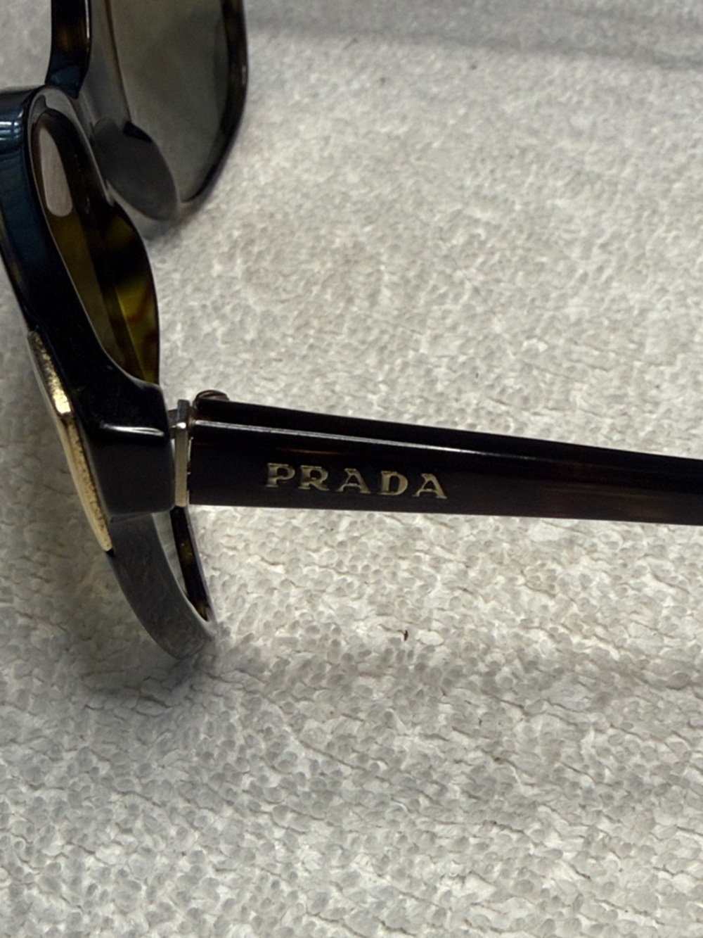 Prada SPR 01O Sunglasses Womens 55-17 Tortoiseshell Polarized Butterfly Italy - Picture 6 of 10